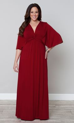 Our plus size Charlize Maxi Dress is all about maximum style and dramatic flair! www.kiyonna.com #KiyonnaPlusYou #Plussize #MadeintheUSA #Kiyonna Client Board, Big Girl Fashion, Evening Dresses Plus Size, Vestido Casual, Plus Size Womens Clothing, Chic Dress, Curvy Fashion, Plus Size Dresses