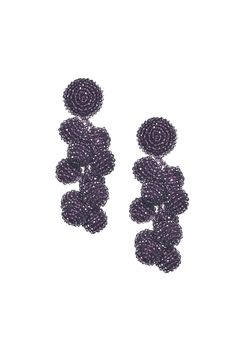 The intricate and precise thread work found in all of our accessories can only be accomplished by our most skilled, second-generation artisans who have cultivated their talents over decades.Details:Clip backingStyle #C18E01 Elegant Handmade Purple Clip-on Earrings, Elegant Polished Beads Earrings For Party, Elegant Party Earrings With Polished Beads, Elegant Round Beaded Earrings With Faceted Beads, Festive Elegant Round Beaded Earrings, Elegant Beaded Earrings With Bead Caps, Handmade Formal Dangle Beaded Earrings, Elegant Purple Beaded Earrings With Faceted Beads, Elegant Polished Beads Dangle Earrings