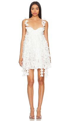 Find FOR LOVE & LEMONS Bellatrix Mini Dress on Editorialist. For Love & Lemons Bellatrix Mini Dress in White. - size M (also in L, S, XS) For Love & Lemons Bellatrix Mini Dress in White. - size M (also in L, S, XS) Self: 100% polyester Contrast: 97% recycled polyester 3% spandex. Made in China. Dry clean only. Brief lining. Pull-on styling with loop button closure. Contour bust. Lightweight lace fabric with floral appliqu?s. FORL-WD1265. BDL23-SP24-WHITE. Derived from those sun-soaked Lemonade S For Love And Lemons White Mini Dress, Lace Trend, Engagement Party Dresses, Poppy Dress, Yule Ball, Day Designer, Purple Mini Dresses, Dress Home, Mini Slip Dress