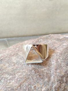 925 Sterling Silver Men's Ring Triangle Ring Triangle Cutout Ring in Antique Silver, Men's Ring, Men's Jewelry, Rings for Men by Modern Out Metal : Sterling Silver Purity : 925 Parts Of 1000 Style : Boho & Hippie 🤍Jewelry Made With Love By Us As Gifts For You And Your Loved Ones🤍 🤍Our Commitment Is That You Look Beautiful With Our💍Jewelry🤍 Thank you Best wishes to you and your family by worldsof.creation Silver Sterling Silver Wide Band Ring, Silver Signet Ring With Open Band As Gift, Silver Open Band Signet Ring As Gift, Silver Wide Band Signet Ring For Promise, Silver Wide Band Promise Signet Ring, Silver Open Ring For Formal Occasions, Triangle Ring, Sterling Silver Mens Rings, Mens Silver Rings