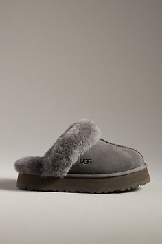 Disquette Slippers by UGG in Grey, Women's, Size: 6, Rubber at Anthropologie Grey Ugg Slippers, Ugg Grey, Uggs Slippers, Grey Uggs, Ugg Slipper, Grey Ugg Boots, Dot Dot, 16th Birthday Gifts, Ugg Slippers