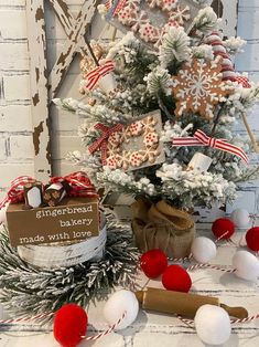 a decorated christmas tree with red, white and blue decorations