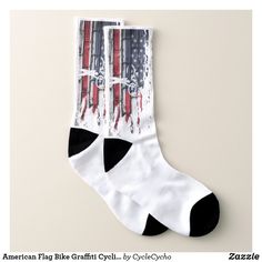 American Flag Bike Graffiti Cyclist Socks Bike Graffiti, Gift Ideas For Men, Stocking Stuffer