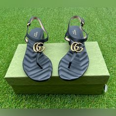 Gucci Black Double G Marmont Thong Sandal Size - Women’s 8.5 Brand New 100% Authentic Original Price - $830 Gucci Designer Sandals With Single Toe Strap, Designer Gucci Sandals With Single Toe Strap, Chic Gucci Sandals With Single Toe Strap, Elegant Gucci Flat Sandals, Gucci Black Sandals With Single Toe Strap, Gucci Flat Sandals With Leather Sole, Gucci Flat Sandals For Formal Occasions, Gucci Formal Flat Sandals, Luxury T-strap Sandals With Single Toe Strap