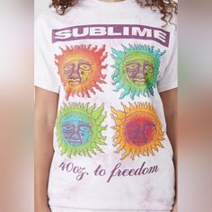 Urban Outfitters (Uo) Pink And White Tie Dye Sublime Band T-Shirt Color May Vary Due To Lighting/Use Of Flash. Sublime Sun Logo. 40oz Of Freedom. Band Tee. Loose Fit. 100% Cotton. Size Medium/Large. New Without Tags. Never Worn. (Nwot) Multicolor Summer T-shirt With Front Print, Urban Outfitters Letter Print T-shirt For Summer, Urban Outfitters Relaxed Fit T-shirt For Spring, Multicolor Tops With Front Print For Summer, Summer Multicolor T-shirt With Front Print, Multicolor Front Print T-shirt For Summer, Green Cotton T-shirt By Urban Outfitters, Trendy Urban Outfitters Relaxed Fit T-shirt, Urban Outfitters White T-shirt For Streetwear