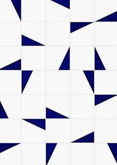 an abstract blue and white pattern with many smaller triangles in the center, on a white background