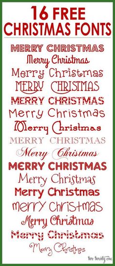 christmas font and numbers with red ink