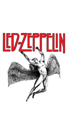 the logo for led - zepplin's album, which features an angel with wings