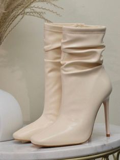 Helena Booties - Cream | SALE Price Only $64.99 + Same Day Shipping *All Orders* | New Arrivals Just Landed! Fitted Ankle Boot In Synthetic Material, Fitted Ankle Boots In Synthetic Material, Fitted Synthetic Ankle Boots, Fitted Beige Mid-calf Boots With High Ankle, Beige Fitted Mid-calf Boots With High Ankle, Fitted Beige Mid-calf High Ankle Boots, Cream Closed Toe Fitted Boots, Fitted Cream Closed Toe Boots, Fitted Cream Synthetic Boots