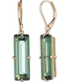 From Lauren Ralph Lauren&#x2C; the Gold Tone Baguette Drop Earrings feature: Drop earrings Gold-tone plated brassLever back closureApprox. 1.66" length Imported. Baguette Earrings, Baguette Earring, Stone Drop Earrings, Ralph Lauren Style, Green Amethyst, Accessories Jewelry Earrings, Gold Drop Earrings, Dillard's, Earrings Gold