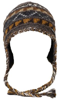 The style that started it all! The iconic Sherpa Earflap is an extremely warm and cozy hat! Hand-made in Nepal, this classic hat is fully lined with fleece for the ultimate in comfort and warmth! Full sized ear flaps will keep ears happy even on the chilliest days, and the tassels can be used for retention or to hang dry after a snowy day. One of our warmest hats, the Sherpa Earflap will make sure your head never gets cold! Like all of our wool products, the Sherpa Earflap is: 100% New Zealand w Brown Windproof Beanie Hat, Windproof Hats With Ear Flaps For Fall, Wool Hats With Ear Flaps For Outdoor, Adjustable Brown Hat With Fleece Lining, Adjustable Fall Hat With Ear Flaps, Adjustable Beanie With Ear Flaps For Outdoor, Adjustable Ear Flap Hat For Fall, Adjustable Ear Flaps Hat For Fall, Winter Wool Hat With Ear Flaps