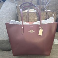 New Coach Tote Bag Purple/Maroonish In Color Perfect For Fall Season Coach Bags Tote, Coach Tote Bag, Coach Tote Bags, Coach Tote, Bags Tote, Purple Bags, Fall Season, Womens Tote Bags, Coach Bags