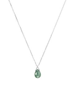 "WE ARE ON VACATION! Our workshop will be closed from the 6th until the 30th of August. Don't miss our \"while we are away\" special discount! \"A simple but elegant emerald pendant! May's birthstone, the emerald symbolizes rebirth. It has a deep, rich, beautiful green color. It is said to bring good fortune and youth to the person wearing it. An exquisite and thoughtful gift! Easy to wear all day long or on a special occasion for a chic and sophisticated look! Is it for you? Even better! Everyo Green Briolette Emerald Necklace For Formal Occasions, Formal Green Briolette Emerald Necklace, Formal Briolette Green Emerald Necklace, Green Briolette Emerald Necklace, Sterling Silver Necklace For May Birthstone, Emerald Teardrop Pendant Necklace For Anniversary, Anniversary Drop Emerald Gemstone Necklace, Emerald Drop Gemstone Necklace, Emerald Teardrop Gemstone Necklace