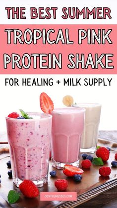 the best summer tropical pink protein shake for health and milk supply