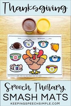 a thanksgiving speech therapy for kids with the words, teach them how to say happy thanksgiving