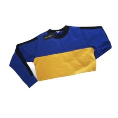 I Saw It First Cropped Color Block Sweatshirt Us Size 8 Royal Blue Yellow Black. Raw Edge Hem. Yellow Crew Neck Top For Fall, Yellow Long Sleeve Top With Contrast Color, Trendy Yellow Color Block Tops, Casual Crew Neck Crop Top With Color Block, Casual Color Block Crew Neck Crop Top, Yellow Long Sleeve Tops For Streetwear, Trendy Yellow Long Sleeve Crop Top, Yellow Tops For Fall Streetwear, Trendy Yellow Long Sleeve Tops