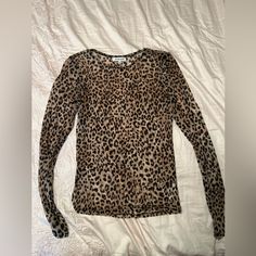 Nwot Stelen Cheetah Print Sheer Long Sleeve Top Halter Tops Outfit, Tops Outfit, Sheer Long Sleeve Top, Grunge Shirt, Leopard Shirt, Sheer Long Sleeve, Halter Tops, Cheetah Print, Halter Top