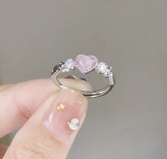 Heart Shape 925 Silver Ring Opal Heart Ring, Cute Promise Rings, Mindless Behavior, Gelang Manik-manik, Gelang Manik, Jewelry Accessories Ideas, Fancy Jewellery, Jewelry Lookbook, Mors Dag