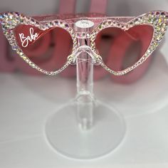 Adorable Summer Fashion Statement Sunglasses Featuring Ab Rhinestones Ultraviolet Protection Come With A Protective Case Adjustable Clear Sunglasses For Parties, Bedazzled Sunglasses, Rhinestone Glasses, Statement Sunglasses, Barbie Girl, Glasses Accessories, Ultra Violet, Protective Cases, Fashion Statement