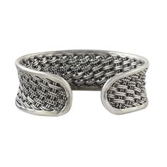 Handcrafted Sterling Silver Cuff Bracelet from Thailand - Tropical Weave | NOVICA Sterling Silver Cuff Bracelet, Sterling Silver Cuff, Silver Cuff Bracelet, Silver Cuff, Dog Bowls, Cuff Bracelet, Premium Quality, Thailand, Weaving