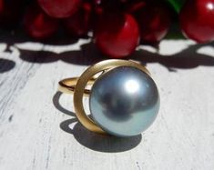 Tahitian and Japanese Akoya Pearl 14K Gold Ring Setting Pearl | Etsy Tahitian Pearl Ring Jewelry Gift, Tahitian Pearl Ring Jewelry As Gift, Elegant Tahitian Pearl Ring As A Gift, Tahitian Pearl Wedding Ring Jewelry, Classic Tahitian Pearl Rings As Gift, Yellow Gold Tahitian Pearl Ring Gift, Gift Tahitian Pearl Ring In Yellow Gold, Wedding Tahitian Pearl Ring In Yellow Gold, Gift Yellow Gold Tahitian Pearl Ring