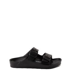 Birkenstock Arizona Sandal - Little Kid - Black | Journeys Kidz Adjustable Synthetic Flip Flops With Buckle Closure, Black Synthetic Footbed Sandals With Adjustable Straps, Synthetic Sandals With Adjustable Strap For Beach, Beach Sandals With Adjustable Strap, Beach Sandals With Adjustable Strap In Synthetic Material, Synthetic Footbed Sandals With Adjustable Straps For Vacation, Adjustable Straps Synthetic Footbed Sandals For Beach, Adjustable Strap Synthetic Footbed Sandals For The Beach, Summer Beach Sport Sandals With Buckle Closure