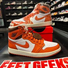 Air Jordan 1 High Og Star Fish Size 8.5 Men Shoes Women Size 10 = Men Size 8.5 100% Authentic You Can Also Shop In Store Downtown Cleveland, Oh At The Feet Geeks Inside Tower City Center Orange High-top Sneakers With Boost Midsole For Streetwear, Orange Low-top Jordan Shoes With Cushioned Footbed, Orange Sneakers With Boost Midsole And Round Toe, Orange Sneakers With Boost Midsole, Orange Leather Sneakers With Laces, Orange Lace-up High-top Sneakers With Cushioned Footbed, Orange High-top Custom Sneakers With Rubber Sole, Custom Orange Sneakers With Round Toe, Orange High-top Custom Sneakers For Sports