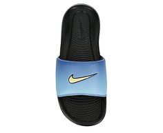 Nike Victori One Men's Slide Sandal Slip into the Nike Victori One men's Slide Sandal for your ultimate weekend footwear. With classic Nike branding and a foam Cushioned footbed, this Slide looks cool while you go about your day. The traction outsole makes sure whatever the activity, you're still good to go. Synthetic upper Slip-On Cushioned footbedTraction outsole Nike Slide Flip Flops With Cushioned Footbed, Comfortable Slip-on Sandals For Water Sports, Nike Synthetic Slides For Swimming, Nike Slides For Swimming, Nike Slip-on Slides For Swimming, Nike Slides With Cushioned Footbed For Beach, Blue Sandals For Water Sports In Summer, Nike Sporty Water-friendly Slides, Nike Sports Slide Flip Flops