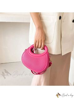 Bird in Bag - Leather Shoulder Bag with Adjustable Strap Large Capacity Faux Leather Shoulder Bag, Chic Solid Portable Bag, Chic Portable Solid Color Bags, Chic Solid Color Portable Bag, Trendy Faux Leather Bag With Detachable Handle, Spring Faux Leather Bag For Daily Use, Trendy Faux Leather Satchel, Chic Leather Satchel, Pink Faux Leather Bags With Detachable Strap