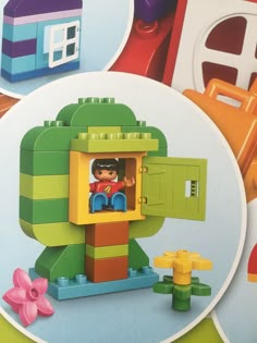 an advertisement for legos with the image of a man in a treehouse on it