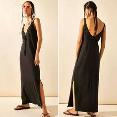 Nwt Free People Beach Essential Tank Tie Front Midi Dress Black Size Small New With Tags Slip-On Tie Front Black Maxi Beach Dress For Spring, Chic Black Unlined Maxi Dress, Chic Unlined Black Maxi Dress, Black Sundress Maxi Beach Cover-up, Black Sundress Maxi Dress For Beach Cover-up, Casual Black Unlined Maxi Dress, Black Unlined Maxi Dress, Black Sundress For Beach Cover-up, Casual Black Maxi Dress Beach Cover-up