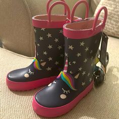 Super Cute Unicorn Boots For Toddler, Brand New With Tags Size 7 Unicorn Boots, Primark Shoes, Toddler Boots, Cute Unicorn, Shoes Brand, Shoe Brands, Kids Shoes, Pink Blue, Shoe Boots