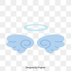 two angel wings with an halo in the middle, on a white background png