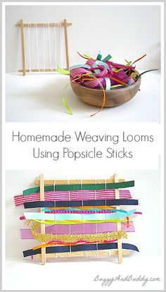 homemade weaving looms using popsicle sticks