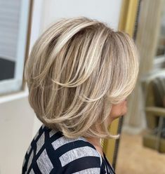 Medium Length Haircut Silver Hair, Mid Length Bob With Layers Over 50, Blonde Highlights For Women Over 60, Medium Haircuts For Women Over 50, Hair Styles Over 50 Fifty Not Frumpy, Medium Hairstyle Women With Bangs, Bob Haircuts Shoulder Length, Haircuts For Over 60 Older Women Medium Length, Bangs For Older Women With Glasses