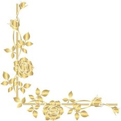 a gold frame with roses on it