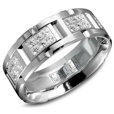 men's wedding band with princess cut diamonds