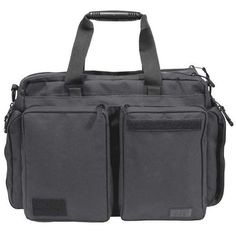 a large black bag with two compartments