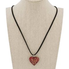 This sparkling red Venetian glass heart pendant necklace is elegant and timeless with a pattern of avventurina particles giving it subtle shimmer and sophistication. This versatile accessory will work well with any clothing style and will add a classic Italian accent to any look. Measurements: Each heart pendant measures 1 inch in length and 1 inch across in its widest part. The necklace comes with an attractive velvet pouch and the certificate of authenticity. 19-inch black cord with a 2-inch e Red Adjustable Heart Pendant Necklace, Elegant Glass Heart Pendant Necklaces, Elegant Glass Heart Charm Necklace, Red Murano Glass Necklace For Gift, Italian Accent, Tender Heart, Murano Glass Necklaces, Murano Glass Jewelry, Murano Italy