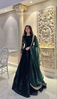 Velvet Fancy Pakistani Dresses, Velvet Anarkali Dresses, Desi Velvet Dress, Desi Dress Ideas, Wedding Dress For Girls Pakistani, Velvet Anarkali Suits Weddings, Velvet Ethnic Wear, Dress Outfits Pakistani, Desi Outfits For Wedding