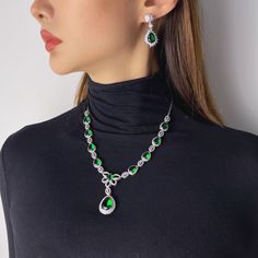 ✰ This delicate lab-created handmade green bridal jewelry is perfect for people who want to achieve a brilliant and splendid look ✰ This minimalist necklace not only suitable for formal occasions such as banquets, weddings, theme parties, but also for everyday wear ✰ This green jewelry is a very special gift for birthday, Mother's Day, Valentine's Day and more  ✰ Comes with an exquisite gift box We also offer the ring and earring from the same collection: https://www.etsy.com/listing/1221237950/pear-shape-cz-earrings-green-minimalist https://www.etsy.com/listing/1228129292/green-oval-zirconia-ring-with-halo-green Materials: Environmentally-friendly brass Quantity: 1 Piece  Necklace Length: 17.2 + 2 in Main Gemstone Size: 0.63 x 0.47 in ----♛ PRODUCTION & SHIPPING ♛ --- ✰Multiple items purc Necklace Prom, Green Minimalist, Neck Ring, Zircon Necklace, Green Oval, Prom Jewelry, Cubic Zirconia Jewelry, Theme Parties, Green Jewelry