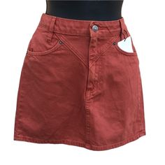 Nwt Zara Rust Mini Skirt Size: Small This Skirt Is Denim Like Never Worn Bundle Or Like Item/S And I Will Send You The 50% Off Offer Zara Mini Skort With Pockets, Zara Cotton Lined Skirt Bottoms, Zara Cotton Lined Skirt, Zara Skort With Pockets, Zara Cotton Skirt, Zara Summer Denim Skirt With Pockets, Zara Cotton Mini Skirt With Lining, Zara High Waist Skirt With Pockets, Zara Mini Skirt With Pockets