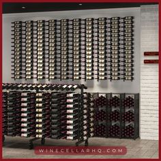 With custom racks and unique designs, wine cellar walls are a functional storage solution and a stunning focal display in your home. #winewall #wineroom #winecellar #winelocker Wine Bottle Storage, Bottle Storage, Wine Clubs, Functional Storage