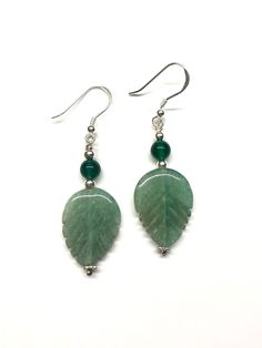 Green Silver Earrings, Green Aventurine Earrings, Green And Black Earrings, Gem Stone Earrings, Dragon Bracelet, Jade Earrings, Onyx Earrings, Leaf Jewelry, Earrings Green