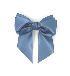 Dusky Blue Bow Hair Clip Satin Hair Accessory  Perfect accessory for ladies or girls Length of bow approx 13cm, width of bow approx 5cm, length of tail approx 10cm Blue Bow Earrings, Blue Accessories Aesthetic, Blue Bow Aesthetic, Blue Hair Ribbon, Blue Hair Clip, Blue Hair Bow, Blue Hair Bows, Blue Hair Accessories, Jojo Bows