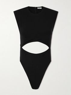 Alaïa's swimsuit has a generous cutout at the waist, drawing the eye in to your narrowest part. It's made from smoothing stretch fabric and has lightly padded shoulders. Waist Drawing, Cutout Swimsuit, Denim Flats, Cut Out Swimsuits, Sport Swimwear, Black Swimsuit, Ski Wear, Skirt Top, Jeans Dress