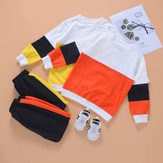 Pattern: color blocking Color: orange, yellow Height: 90CM, 100cm, 110cm, 120cm, 130cm Sleeves: long sleeves Thickness: normal Fabric: Cotton Gender: neutral, boy, girl Listing: Winter 2021 Season: spring and Autumn White Cotton Sets With Patchwork, Multicolor Cotton Sets With Color Block, Multicolor Cotton Color Block Sets, White Long Sleeve Patchwork Sets, Multicolor Long Sleeve Sets For Fall, Orange Long Sleeve Winter Set, Multicolor Long Sleeve Sets With Patchwork, Yellow Long Sleeve Winter Sets, Casual Yellow Sets With Long Sleeves