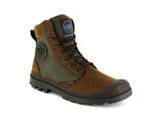 PAMPA SPORT CUFF WPN - Palladium Outdoor High Ankle Lace-up Boots With Rubber Sole, Rugged Insulated Lace-up Boots For Outdoor, Outdoor Ankle Lace-up Boots With Rubber Sole, High-top Lace-up Boots With Rubber Sole For Outdoor, Rubber Sole Ankle Boots For Hiking, Ankle Boots With Rubber Sole For Hiking, Insulated Lace-up Hiking Boots With Round Toe, Weatherproof Gore-tex Lace-up Boots, Combat Boots With Rubber Sole For Hiking