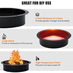 the different types of fire pits are shown in this graphic above it is an image of how