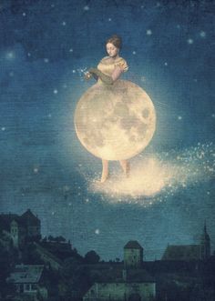 Paula Belle Flores | Moonwalk Beautiful Moon, Design Book, Pop Surrealism, Arte Pop, Moon Art, Stock Paper, Fine Arts Posters, Moon Child, Surreal Art